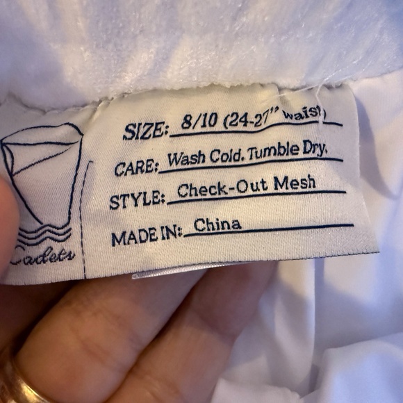 Cadets Check Out Mesh Shorts in White SZ 8/10 (24-27” Waist) NWOT boys - Picture 3 of 3